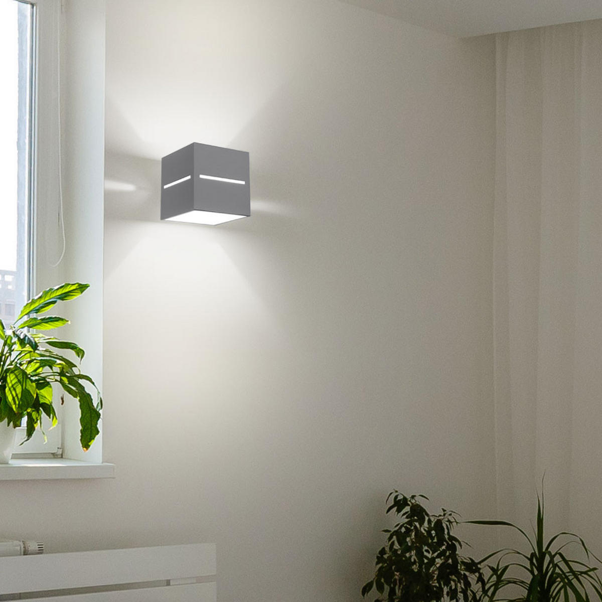 WANDLEUCHTE Aluminium Grau Up & Down - Grau, Metall (10/12/10cm)