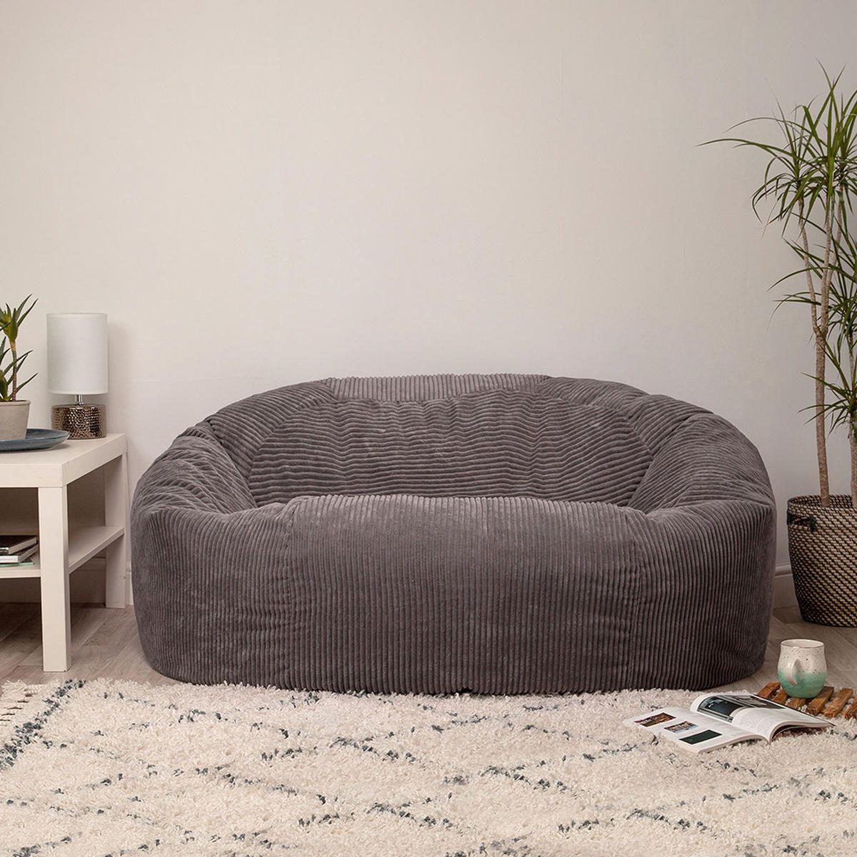 RIESENSITZSACK Flauschig Soul - Grau, Kunststoff (130/57/116cm) - icon