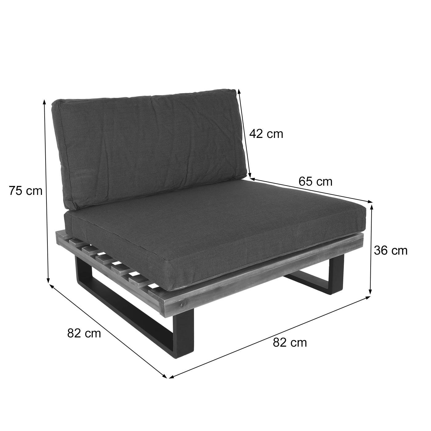 LOUNGE-SESSEL Schwarz, Braun, Grau - Schwarz/Braun, Holz (82/75/82cm) - MCW