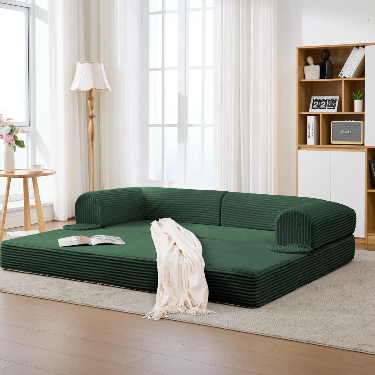 SCHLAFSOFA DE-35181 2-in-1 umwandelbar Grün - Grün, Textil (78/65/190cm) - ComfortXL