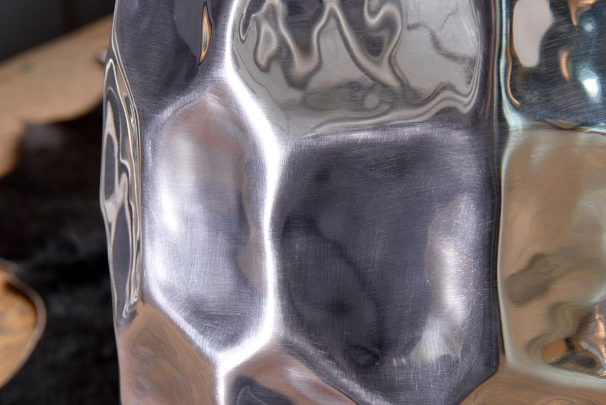 BEISTELLTISCH Aluminium Hammerschlag Pflegeleicht ENNS, Silber 30x30x47 cm - Silberfarben, Metall (30/30/47cm) - KADIMA DESIGN