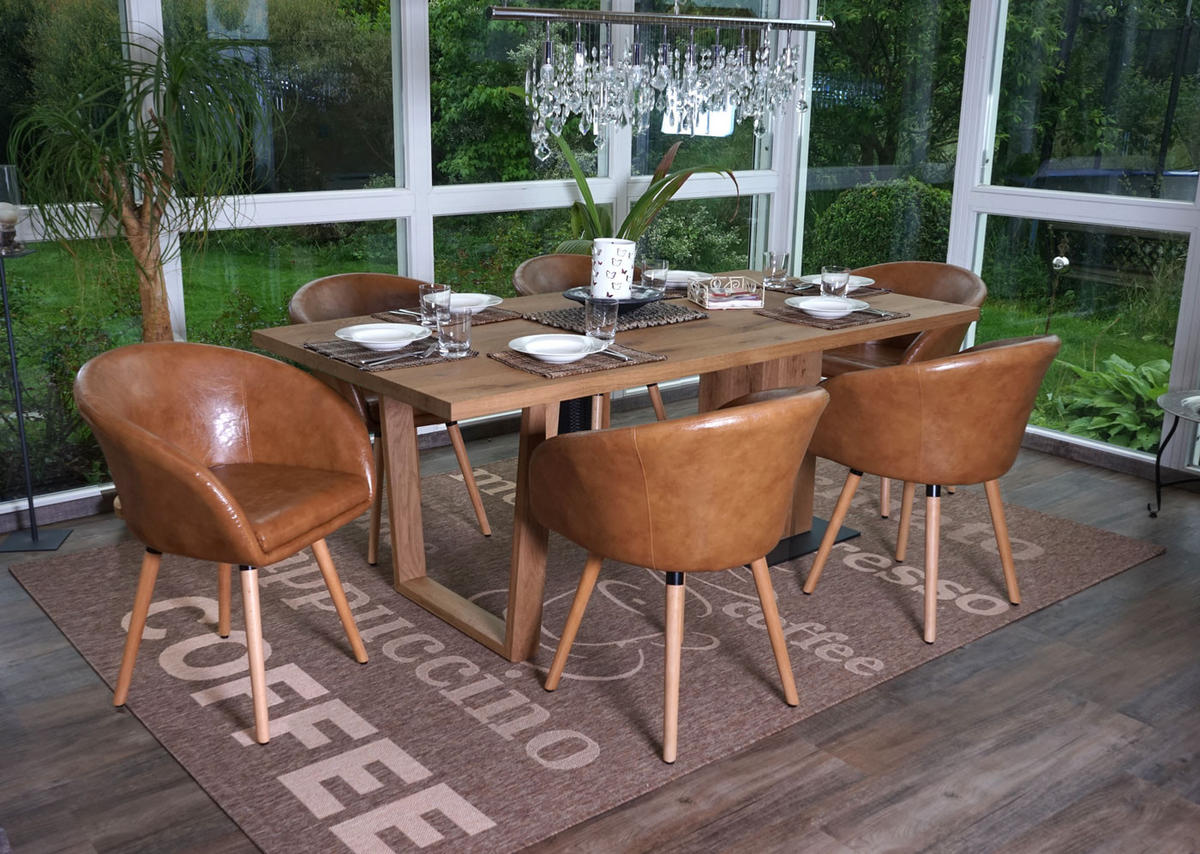 ESSZIMMERSTUHL Braun 6er-Set - Braun, Textil (61/80/56cm) - MCW