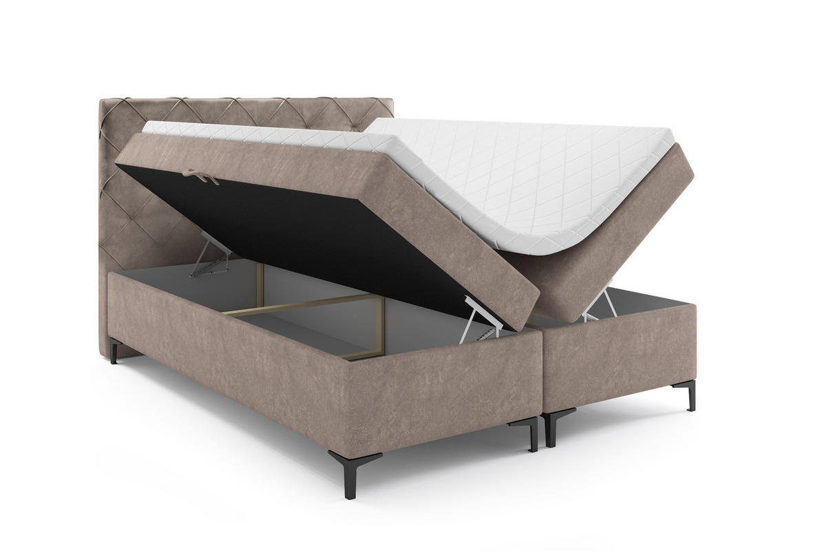 BOXBETT SEVILLA PLUS 160 x 200 Beige - Beige, Textil/Metall (160/200cm) - VLR BEDS