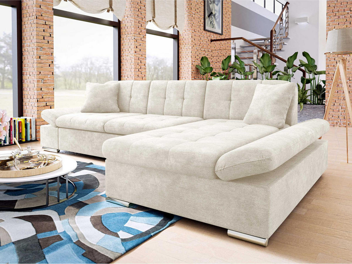 ECKSOFA Montana, Seite: Rechts - Creme, Holz/Textil (278/161cm) - MIRJAN24