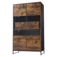 VITRINE LED Standvitrine 2 Schubladen Acryl Schwarz Holz - Multicolor, Holzwerkstoff (80/138/40cm) - FLIEKS