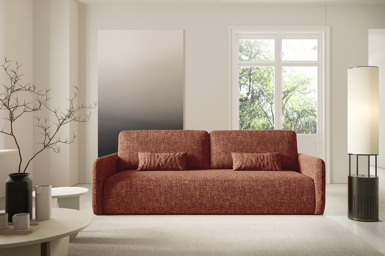 SCHLAFSOFA mit Bettkasten Orange - Schwarz/Orange, Holz/Holzwerkstoff (217/86/102cm) - Furnisell