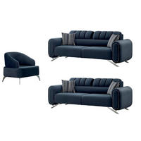 SITZGARNITUR Mulino Anthrazit Stellvariante:3+3+1 - Anthrazit, Holz (230/88/95cm) - Villa Möbel