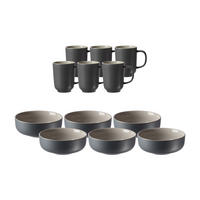 BRUNCHSET Jasper grau 12er Set - Grau, Keramik (1/1/1cm) - Ritzenhoff Breker