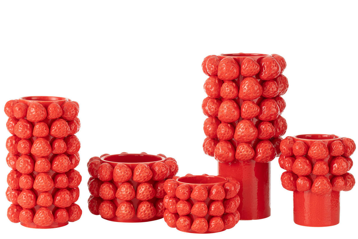 VASE RUBELLA - Töpferei - Rot - L - Ø 19.2 cm - Rot, Keramik (34.5cm) - J-Line