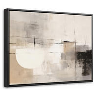 LEINWAND Bilder mit Rahmen - Abstrakt - Kunst - Grau - 40x30 - Hellgrau, Textil (40/30cm) - MuchoWow