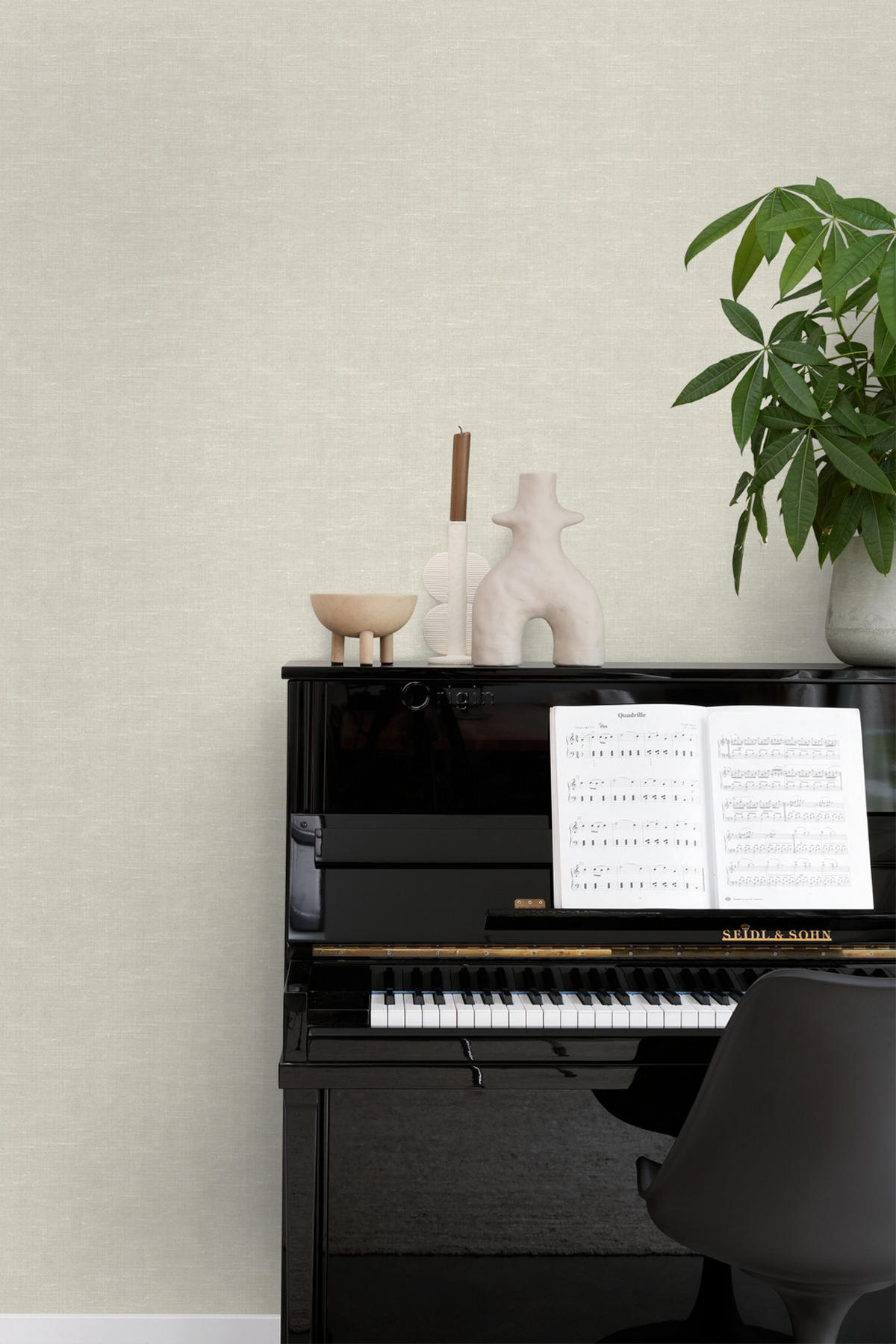 TAPETE Gewebeoptik 53 cm x 10.05 m - Beige, Papier (53/1000cm) - Origin Wallcoverings
