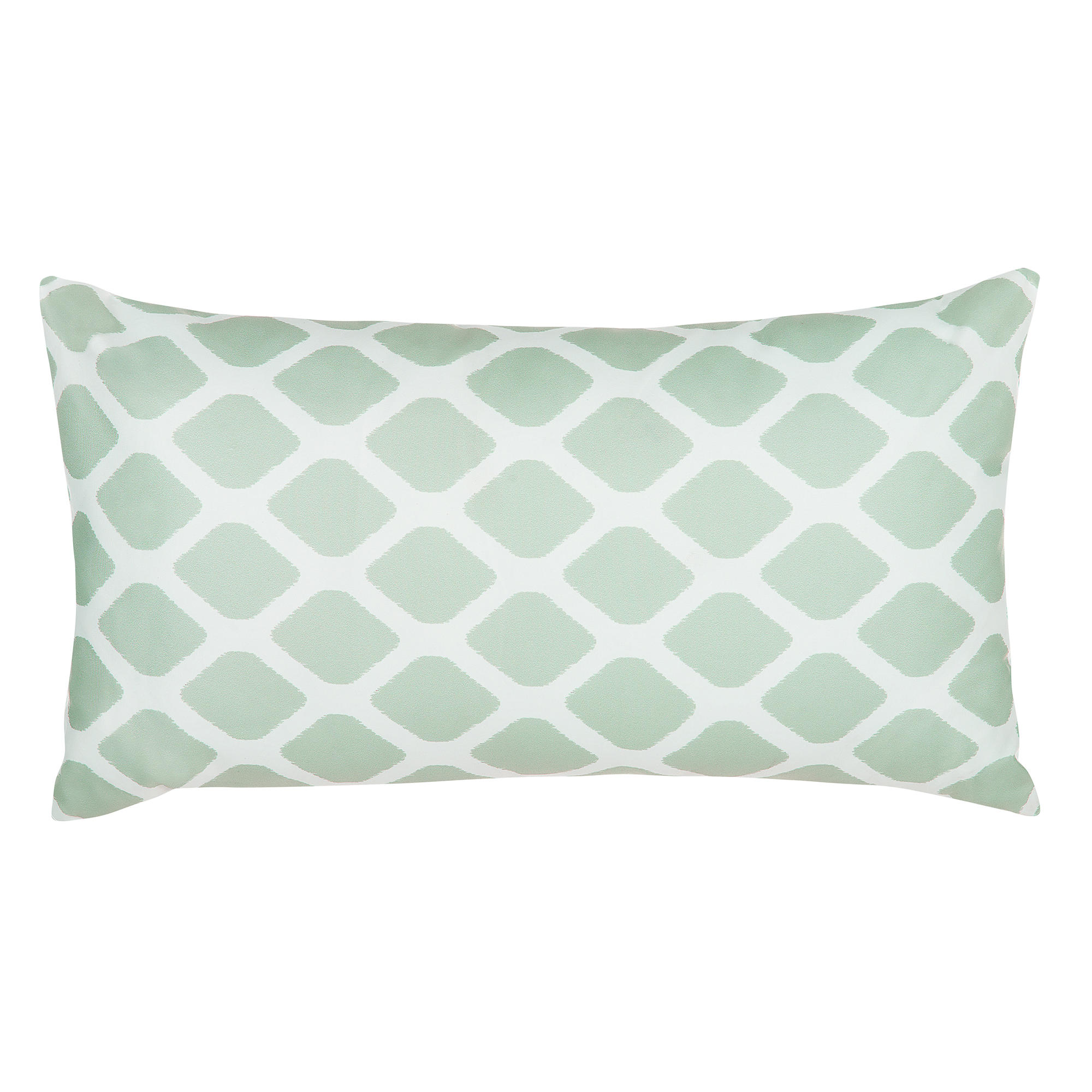 GARTENKISSEN 2er-Set Rautenmuster mintgrün/weiß 40/70 cm Kalamos - Grün, Textil (40/70cm) - Beliani