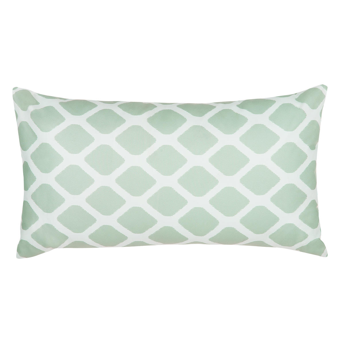 GARTENKISSEN 2er-Set Rautenmuster mintgrün/weiß 40/70 cm Kalamos - Grün, Textil (40/70cm) - Beliani
