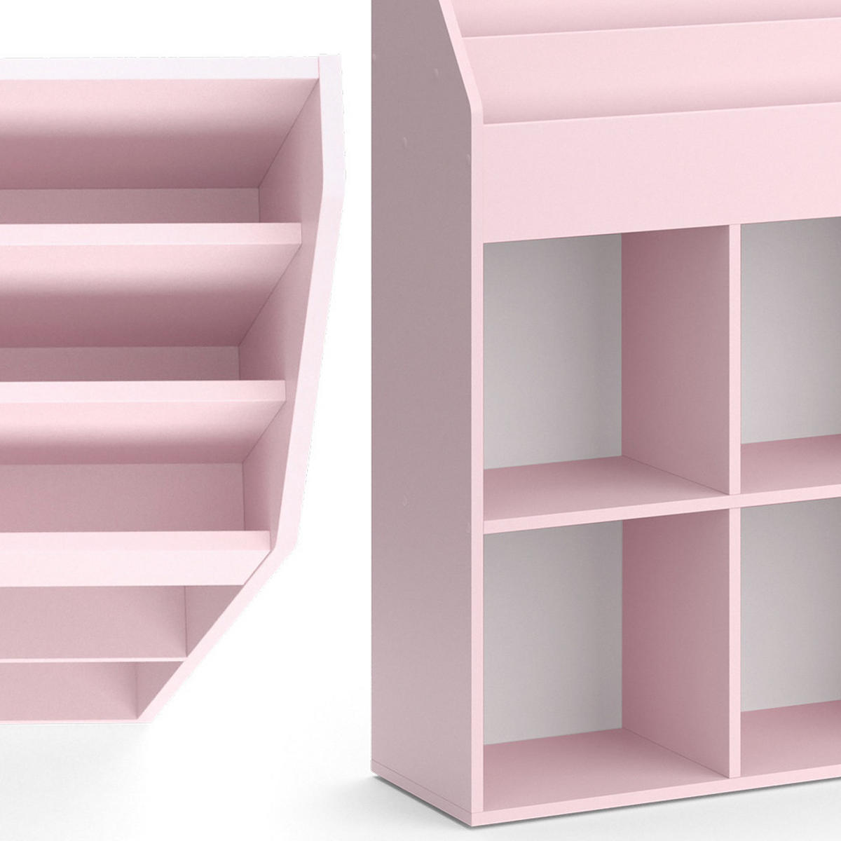 KINDERREGAL Luigi Rosa 107.2 x 114.2 cm ohne Faltboxen - Rosa, Holzwerkstoff (107.2/114.2/31.2cm) - Vicco
