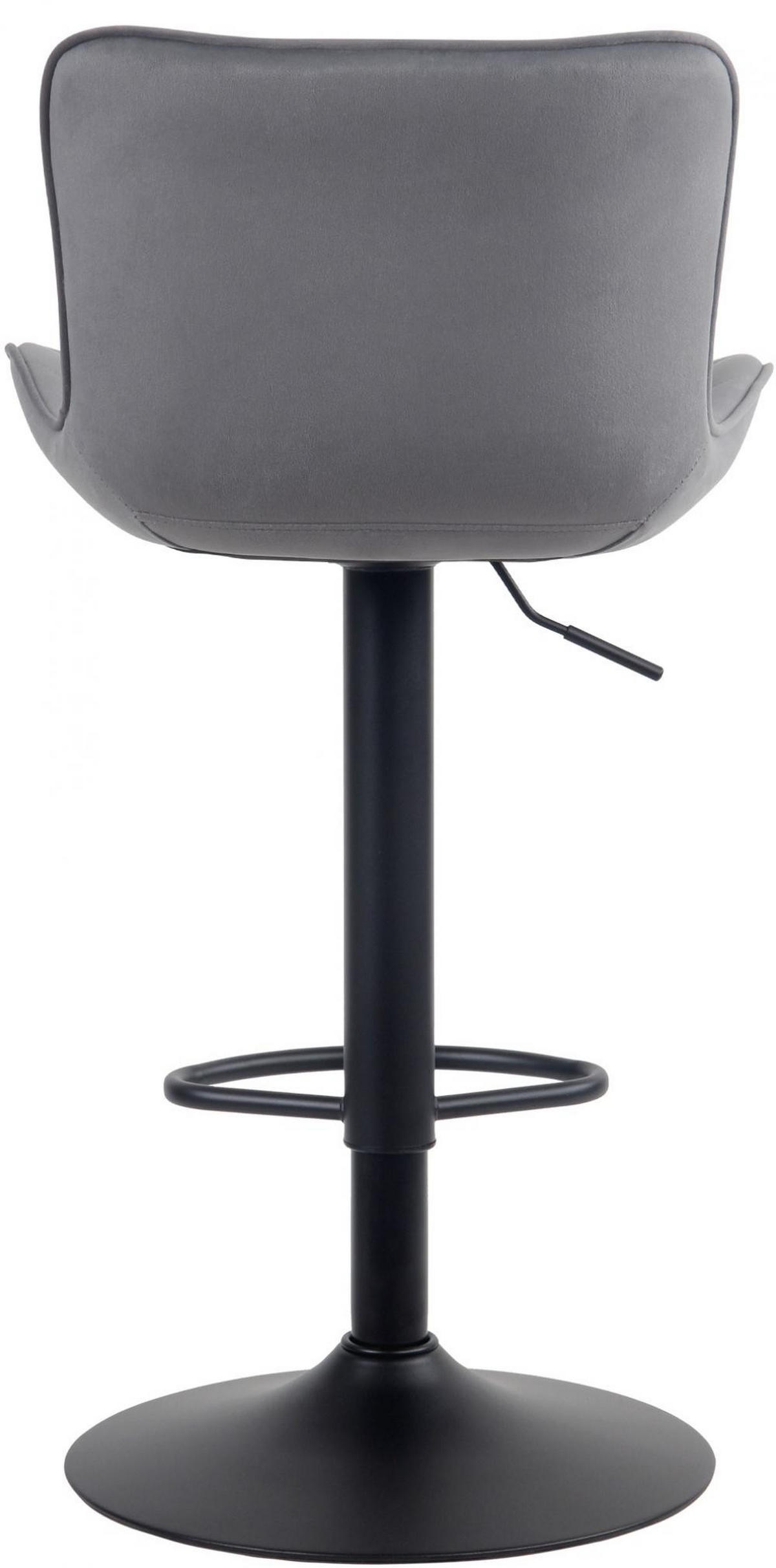 BARHOCKER Samt dunkelgrau - Dunkelgrau/Schwarz, Textil/Metall (48/83/54cm) - CLP