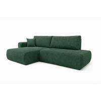 ECKSOFA Mit Schlaffunktion Und Bettkasten, Cordstoff Poso, Grün, Links, OPEN XL - Grün, Holz (262/145cm) - Kaiser Möbel