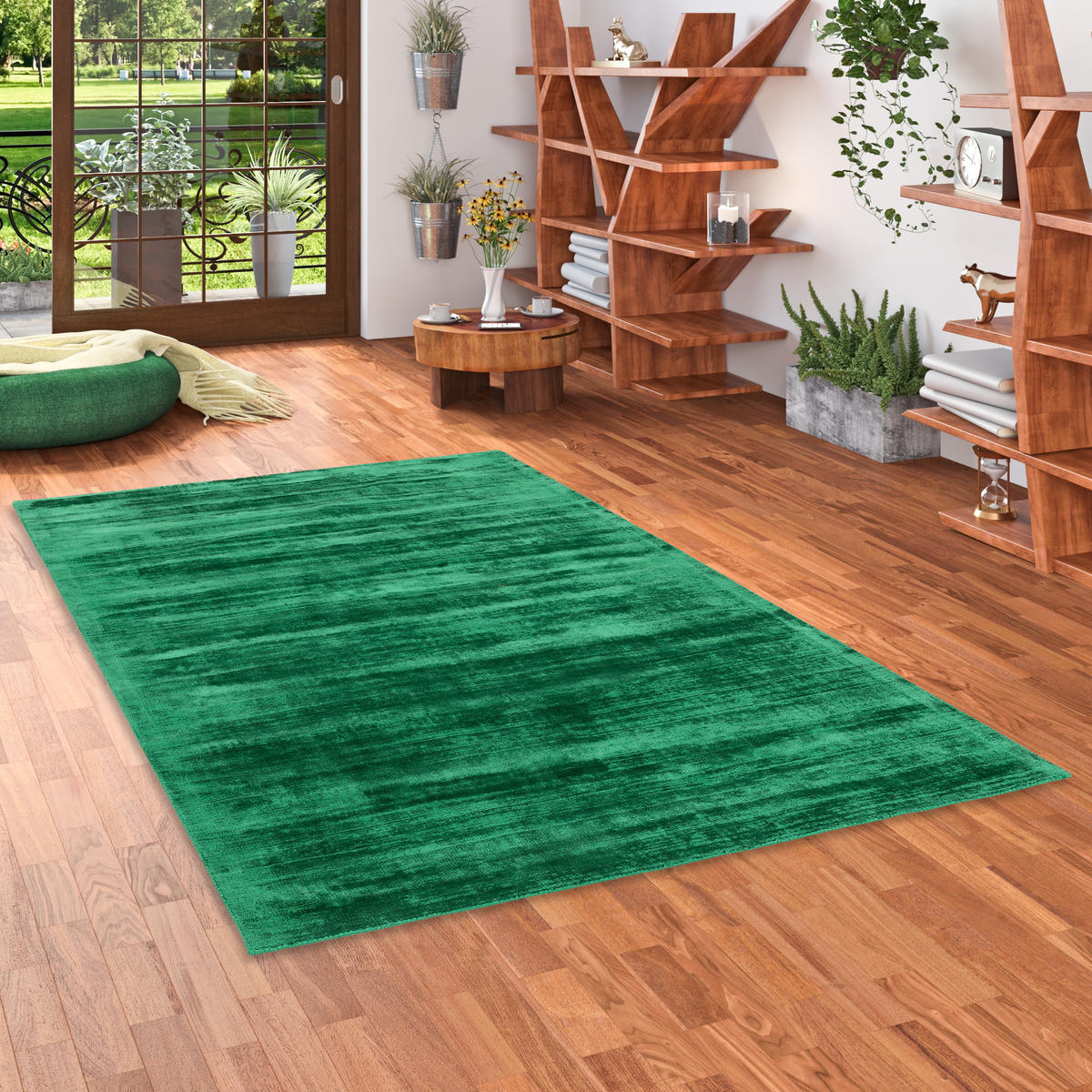 LUXUS DESIGNER TEPPICH ROMA - Dunkelgrün, Textil (90/160cm) - Pergamon