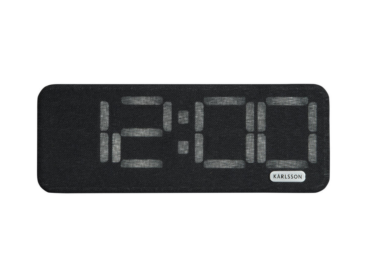 WECKER Roanne Large LED - Schwarz - 21/8 cm - Schwarz, Kunststoff/Textil (21/8/21cm) - Karlsson
