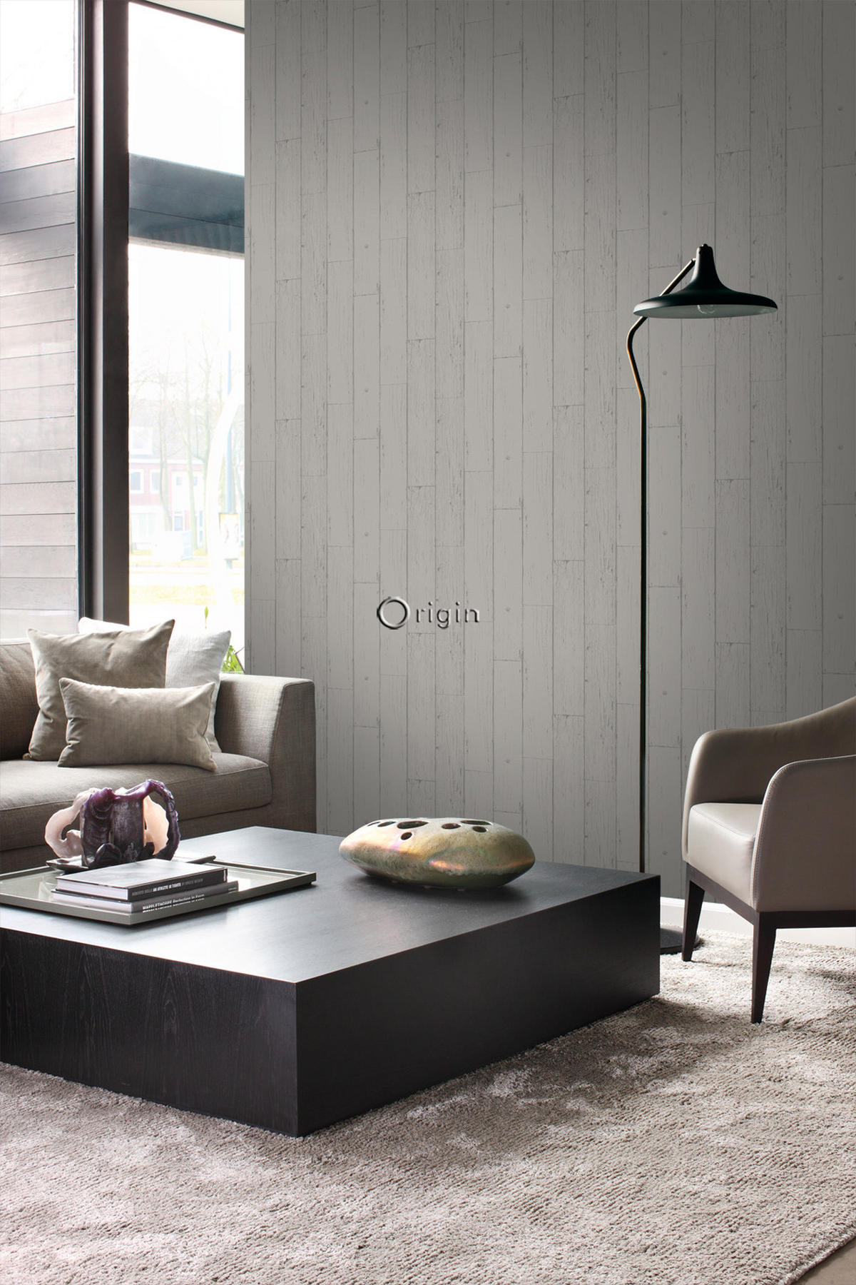 TAPETE Holz-optik 53 cm x 10.05 m - Grau, Papier (53/1000cm) - Origin Wallcoverings