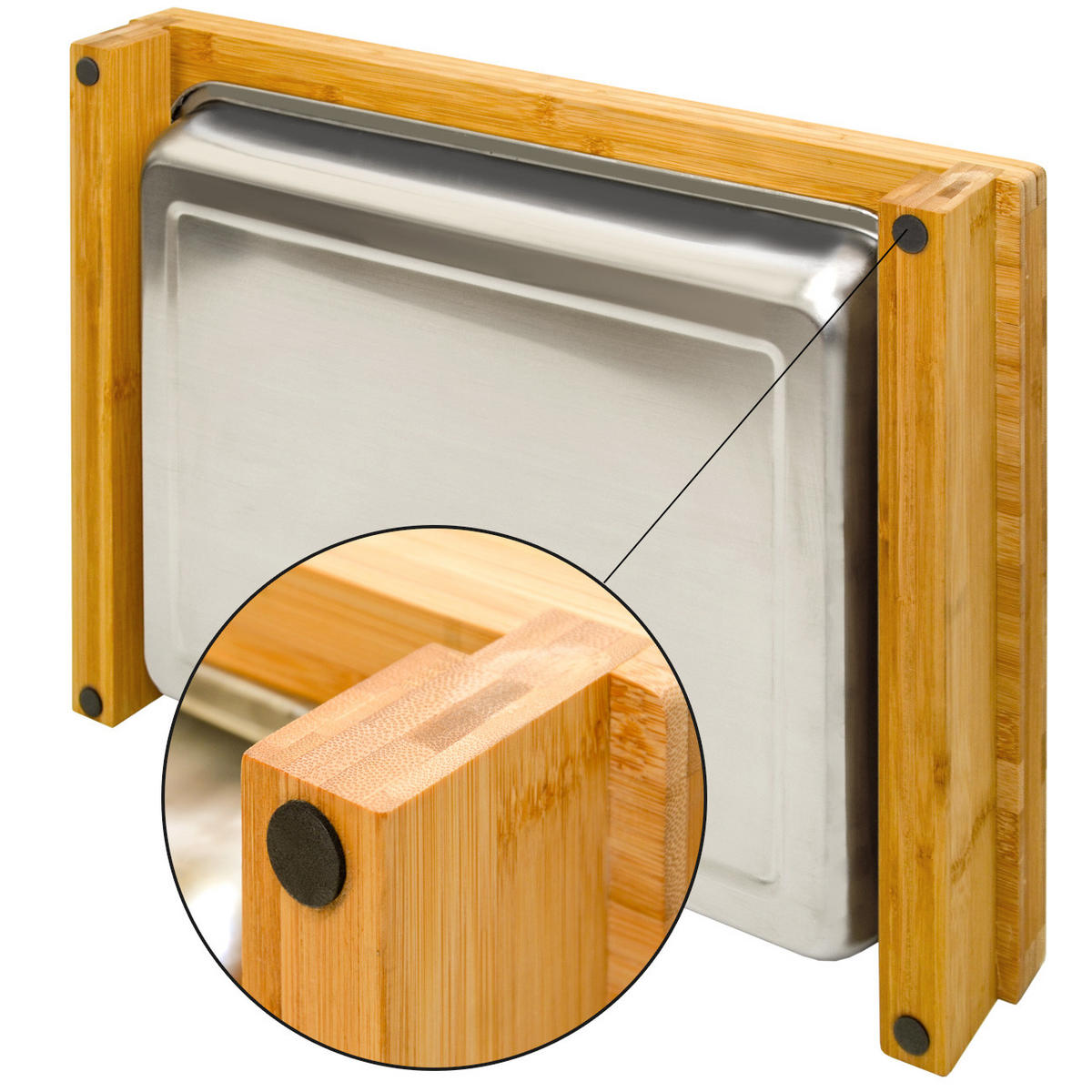 SCHNEIDEBRETT 51/37 cm, Bambus - Beige, Holz (51/37cm) - Dunedesign