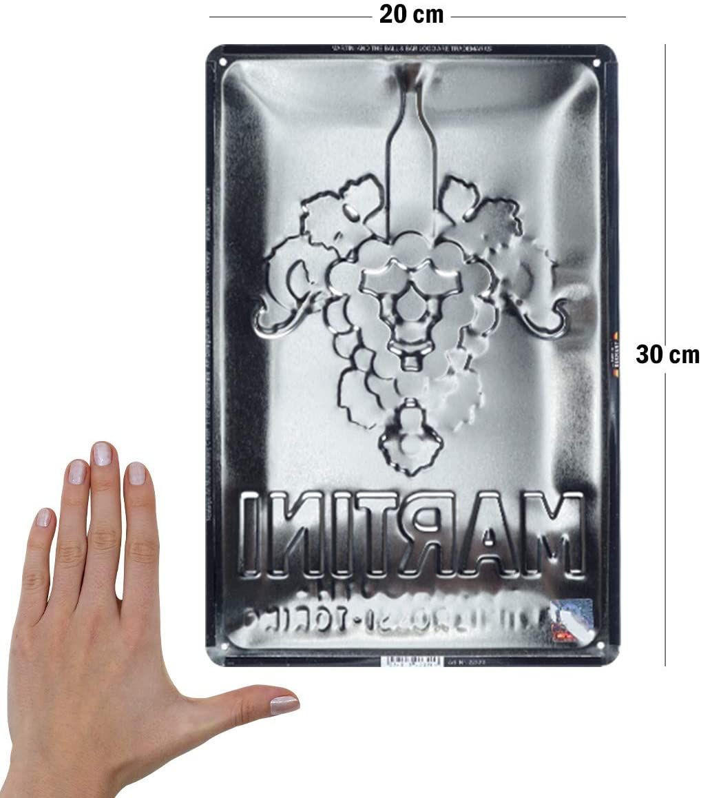 BLECHSCHILD 20/30 cm Martini Vermouth Grapes - Multicolor, Metall (20/30/0.2cm) - Nostalgic-Art