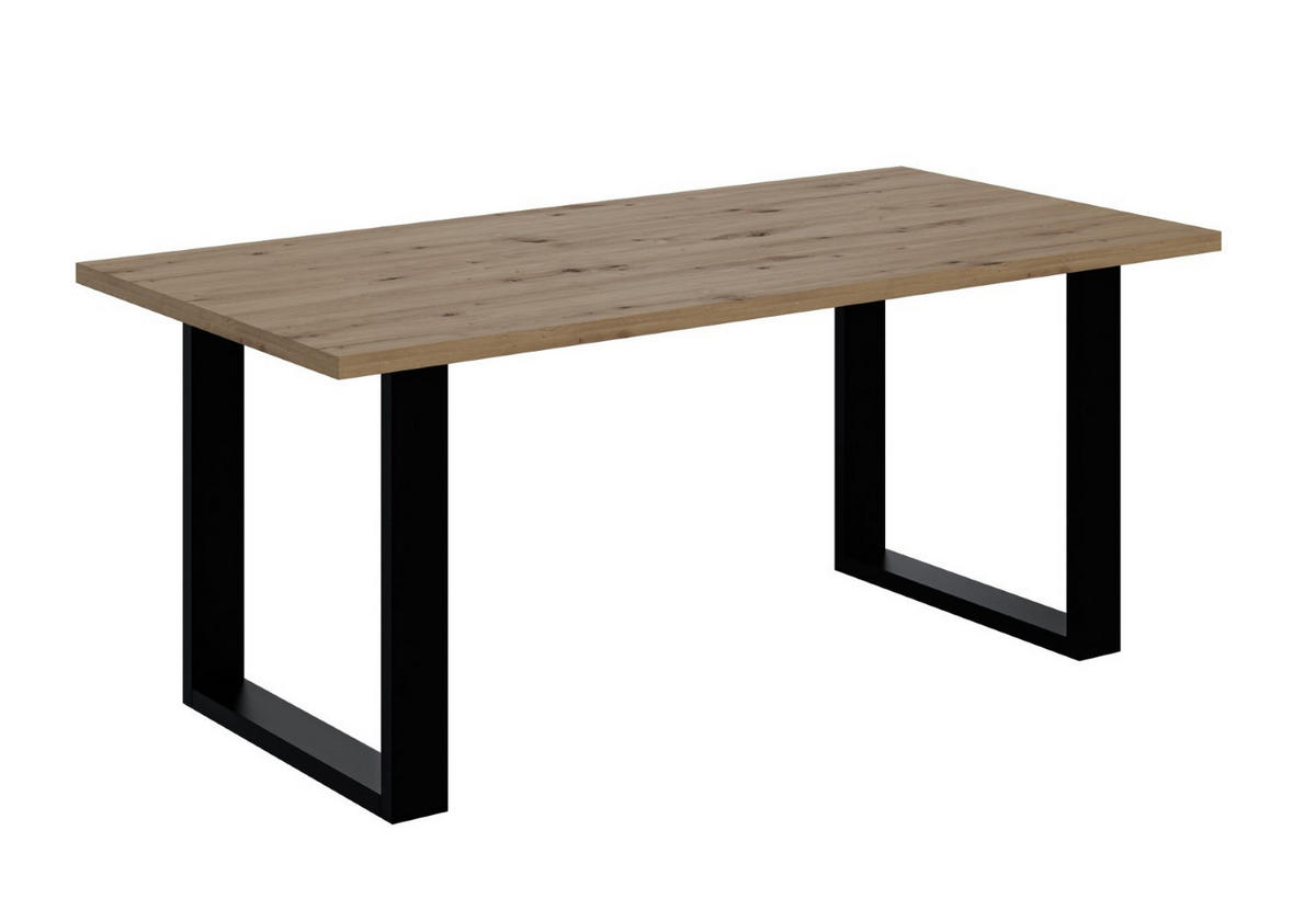 ESSTISCH 160x90x75 cm - Artisan Eiche Optik/Schwarz - KLYN U - Eichefarben, Holzwerkstoff (160/90/75cm) - ALTDECOR