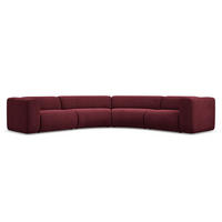 ECKSOFA Chenille Stoff Rot - Rot/Weinrot, Kunststoff/Textil (318/318cm) - Makamii