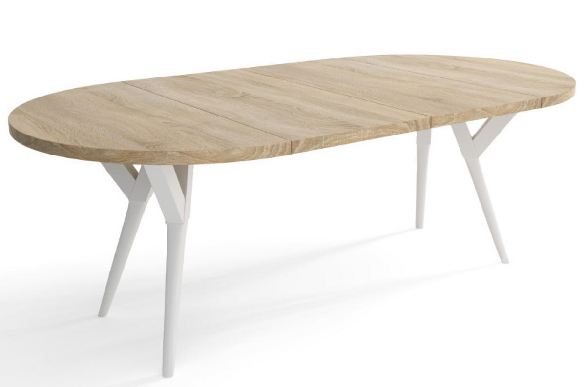 TISCH Weiss Adi Ausziehbar - Weiß, Holzwerkstoff (90/90/76cm) - Sepro Meble
