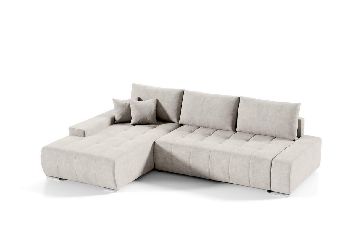 ECKSOFA Vogar In Aston - Creme, Holzwerkstoff/Textil (265/185cm) - Fun Möbel
