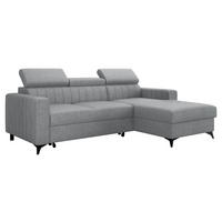 ECKSOFA Milano, Seite: Rechts 2R+LC - Dunkelgrau/Schwarz, Holz/Textil (236/172cm) - MIRJAN24
