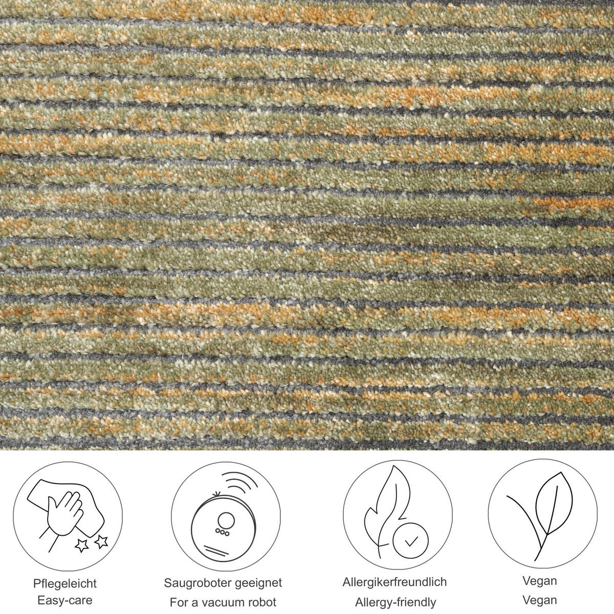 FLACHWEBETEPPICH Corduletta 240x290 cm - Grün, Textil (240/290cm) - Gino Falcone
