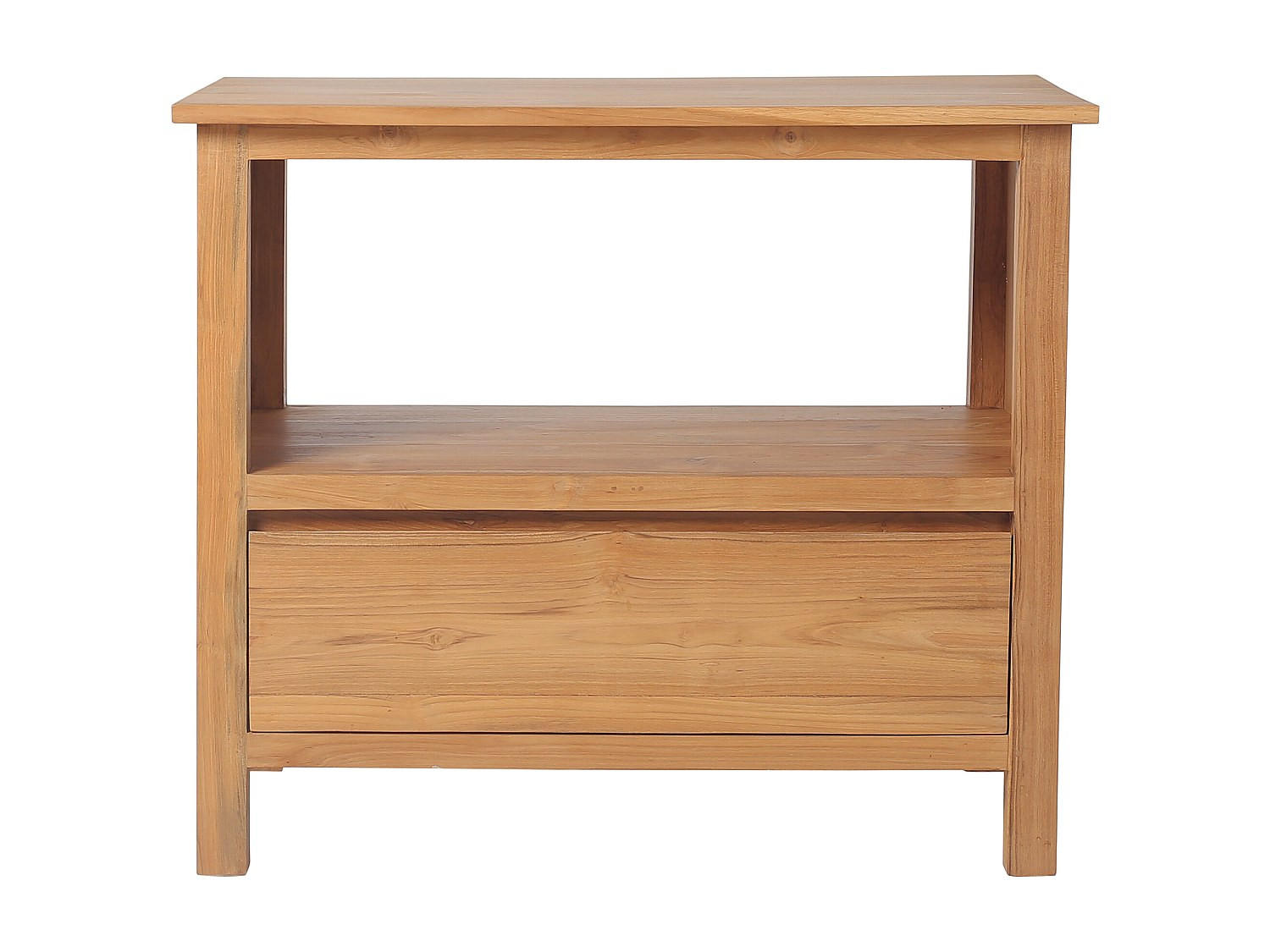 WASCHBECKENUNTERSCHRANK - 90 cm x 50 cm - Holz, Platte - Naturfarben Hell - KETAPANG - Naturfarben, Holz (135/75/50cm) - Vente-Unique