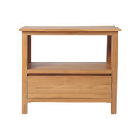 WASCHBECKENUNTERSCHRANK - 90 cm x 50 cm - Holz, Platte - Naturfarben Hell - KETAPANG - Naturfarben, Holz (135/75/50cm) - Vente-Unique