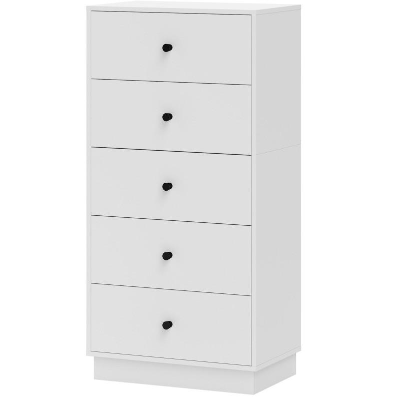 KOMMODE 47/29/95 cm mit 5 Schubladen und Anti-Kipp-Schutz, Weiß - Weiß, Holz (47/95/29cm) - Redom