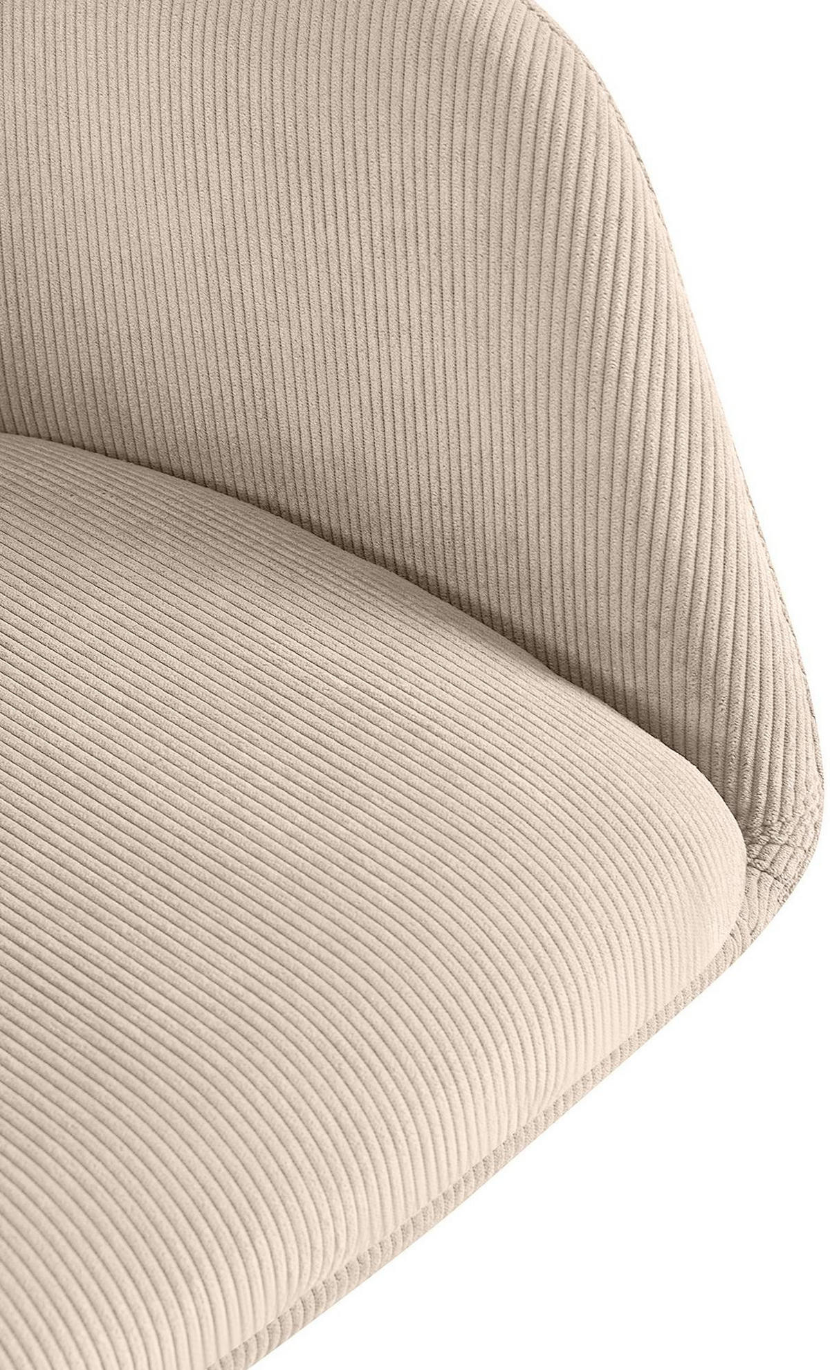 ESSZIMMERSTUHL Cord Creme - Creme/Schwarz, Textil/Metall (56/81/62cm) - CLP