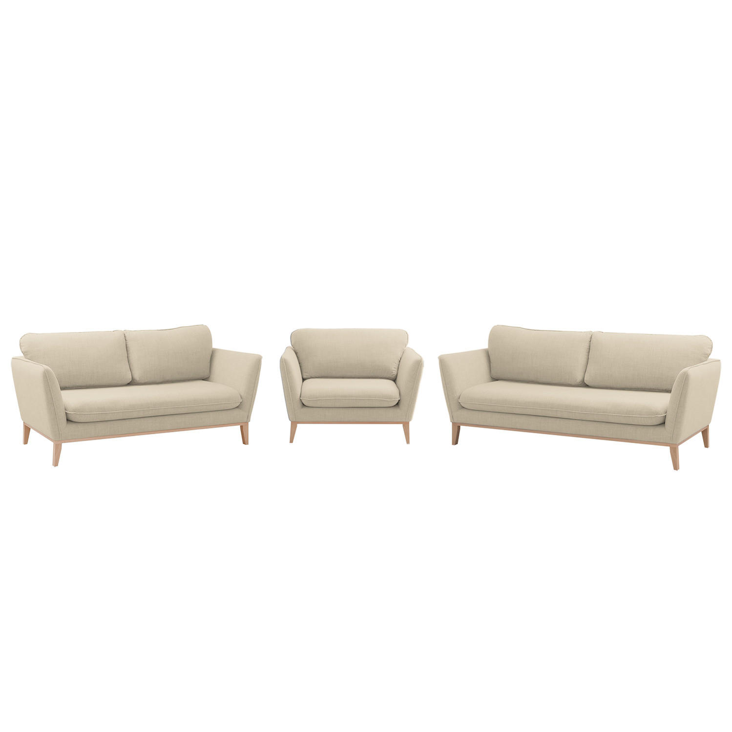 POLSTERGARNITUR - 3-2-1, Webstoff - Beige, Textil (1/1/1cm) - home24