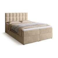 BOXBETT Detroit mit Topper 140/200 Beige - Beige, Holzwerkstoff/Textil (140/200cm) - Bromarkt