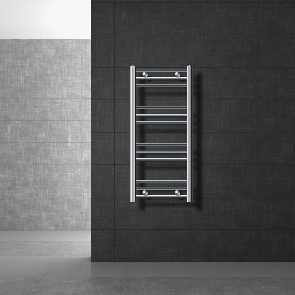 BADHEIZKÖRPER Sahara 400x800 mm Chrome gerade mit Seitenanschluss - Chromfarben, Metall (40/80/5cm) - LuxeBath