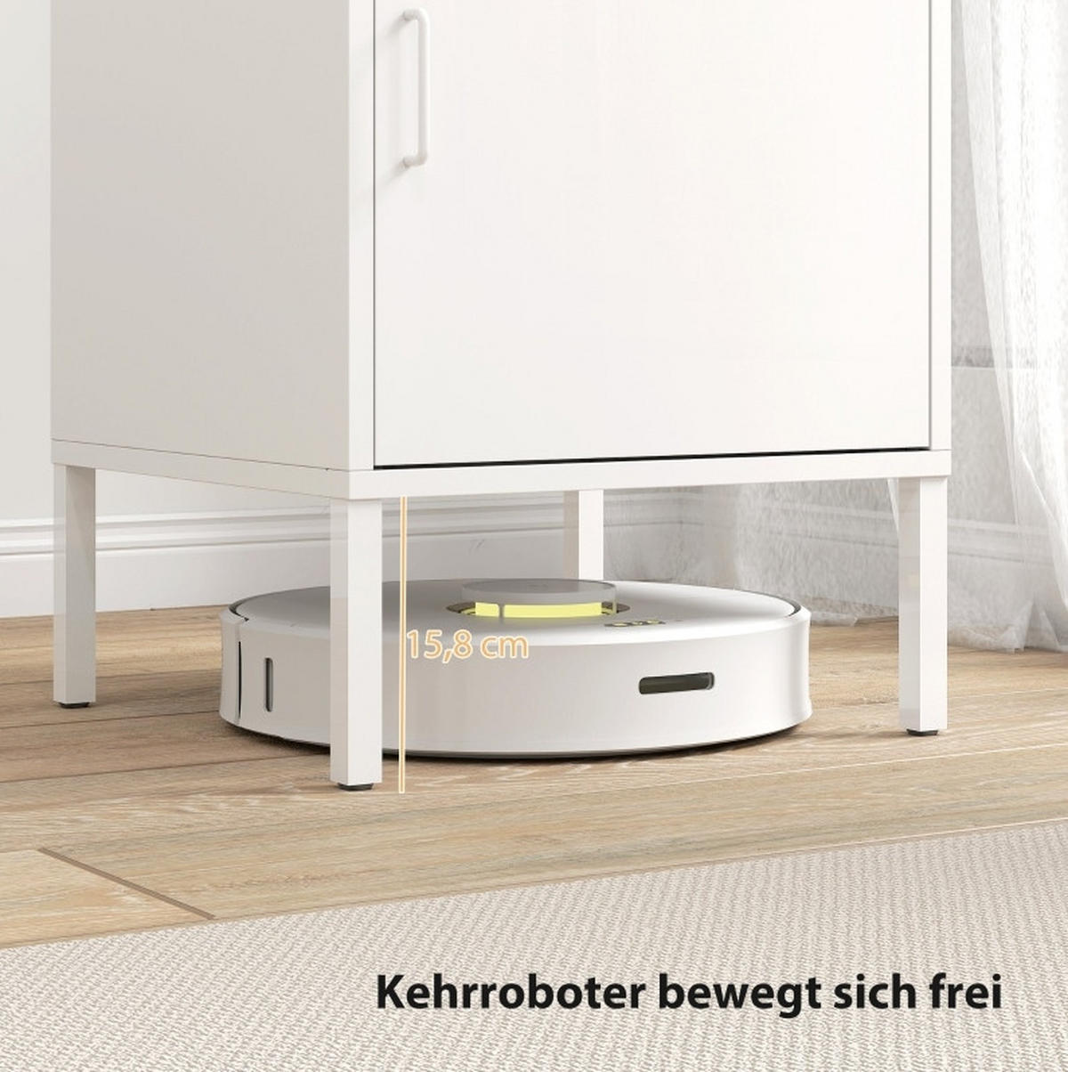 NACHTTISCH 40/56/40 cm Weiß aus Stahl mit verstellbarem Regal - Weiß, Metall (40/56/40cm) - OKMYHOME