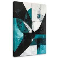 LEINWANDBILD 3D und geometrisch 80x120cm - Türkis, Textil (80/120cm) - Feeby