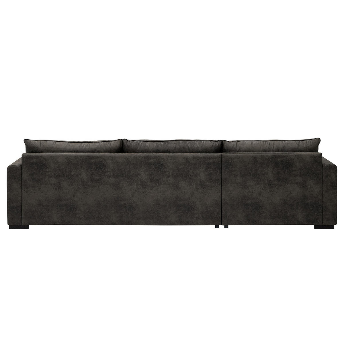 ECKSOFA mit Longchair - Dunkelbraun/Anthrazit, Buchenholz/Textil (299/164cm) - home24