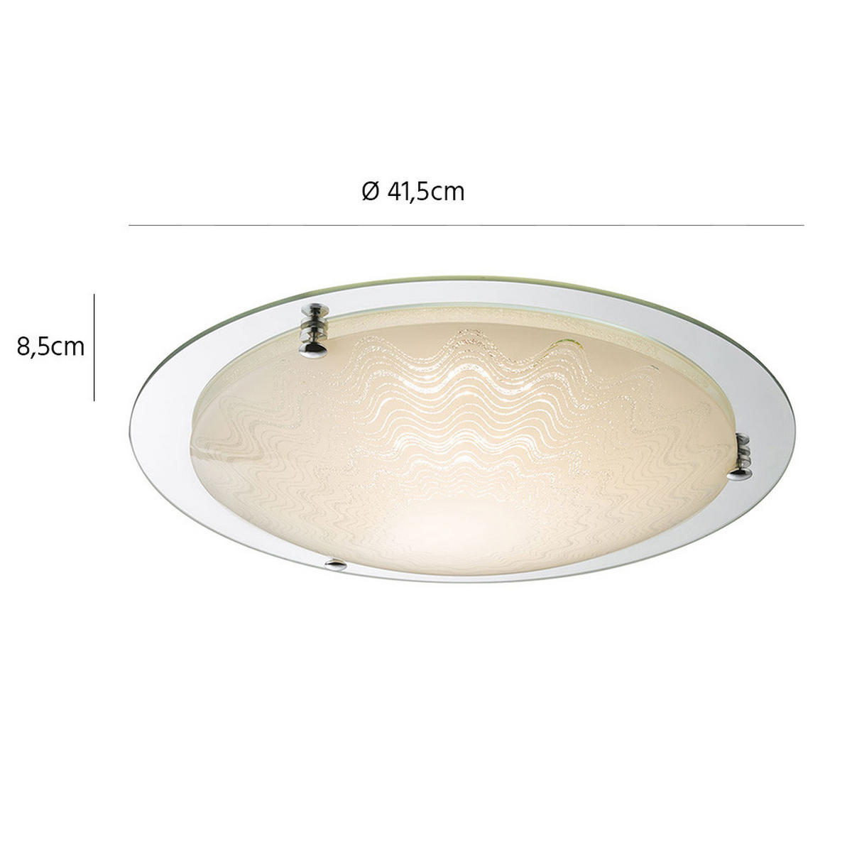 LED DECKENLEUCHTE Metall Chrom Klar - Klar, Glas (41.5/41.5/8.5cm) - Globo Lighting