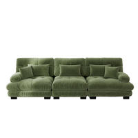 SOFA modular Chenille Grün - Grün, Kunststoff (77/81/313cm) - Meubliv
