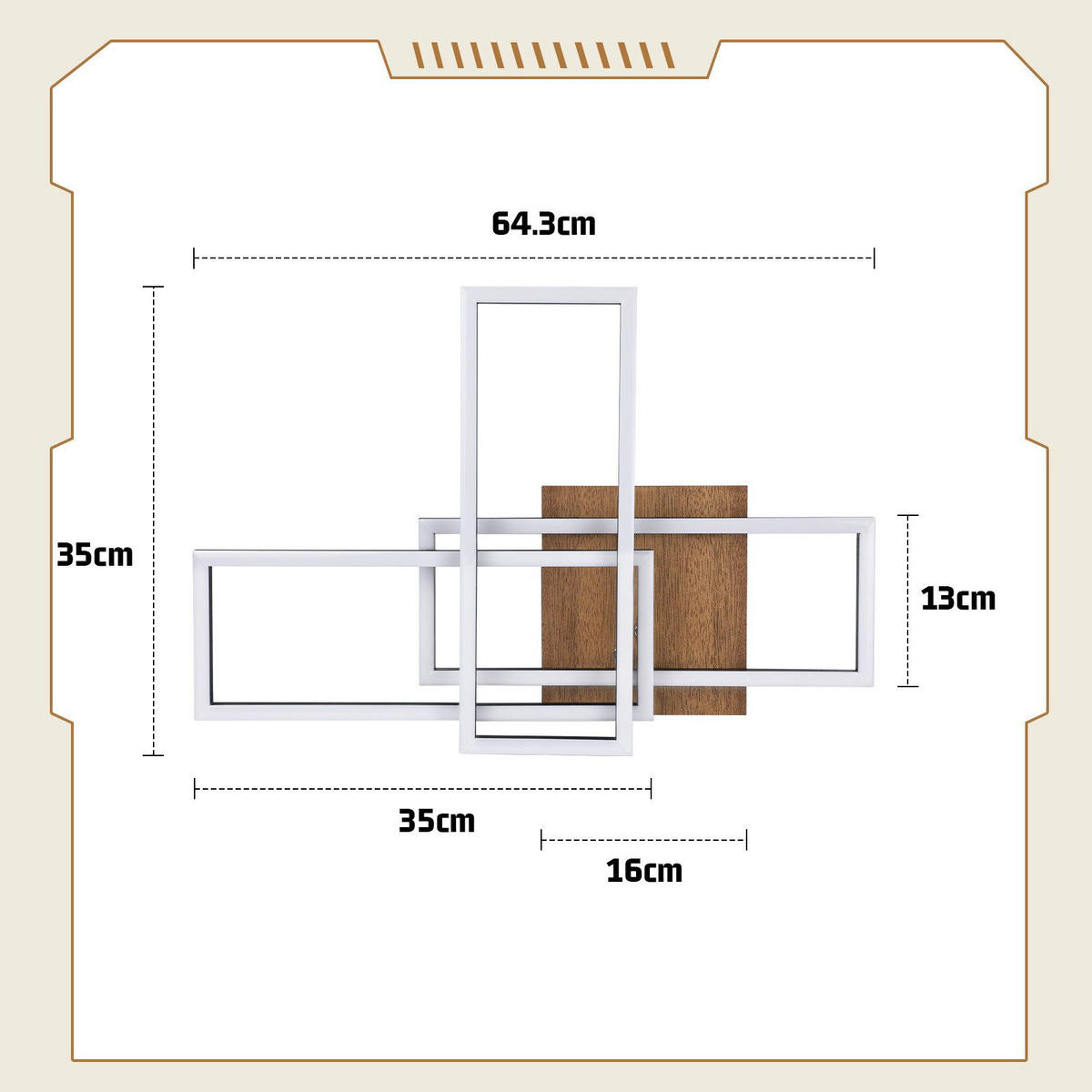 LED-DECKENLEUCHTE Mülheim 64.3/35/9.5 cm - Schwarz, Metall (64.3/35/9.5cm) - Nettlife