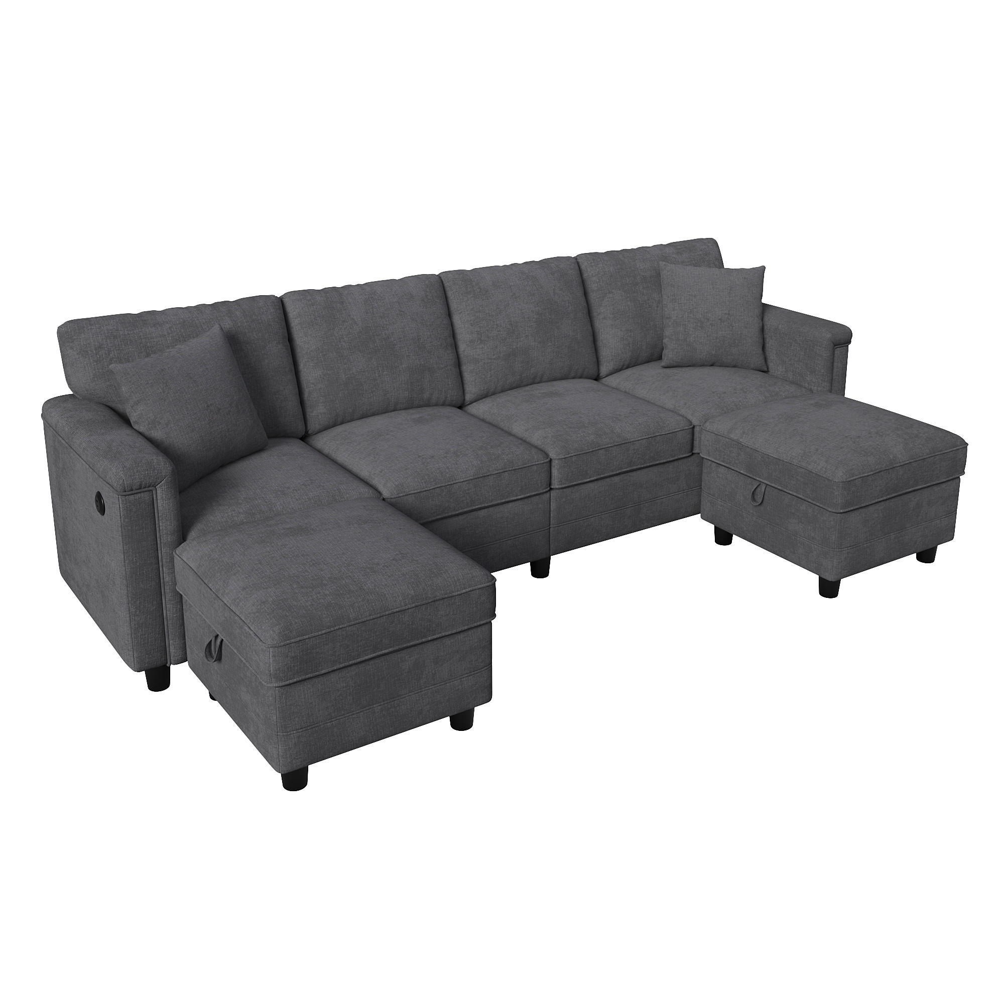 ComfortXL Wohnlandschaft Grau 261x82x134 cm