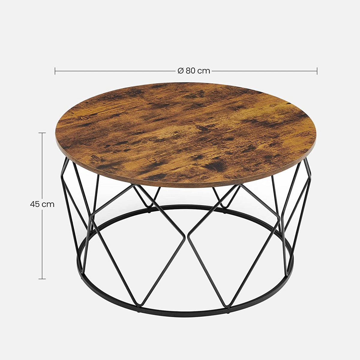 COUCHTISCH BEISTELLTISCH - Braun, Holzwerkstoff (80/80/45cm) - Hansiro