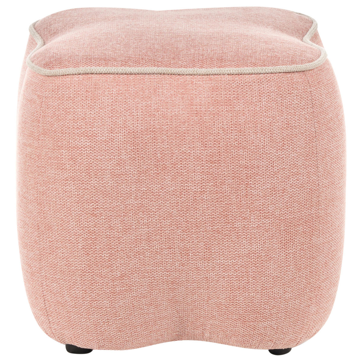 POUF Stoff Rosa Juno - Beige, Textil (35/38/35cm) - Beliani