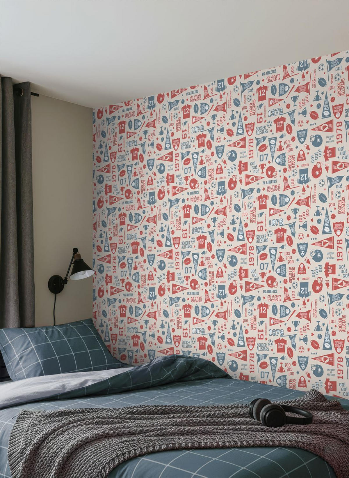 TAPETE Sportthema 50 x 900 cm - Rot, Papier (50/0.1cm) - ESTAhome