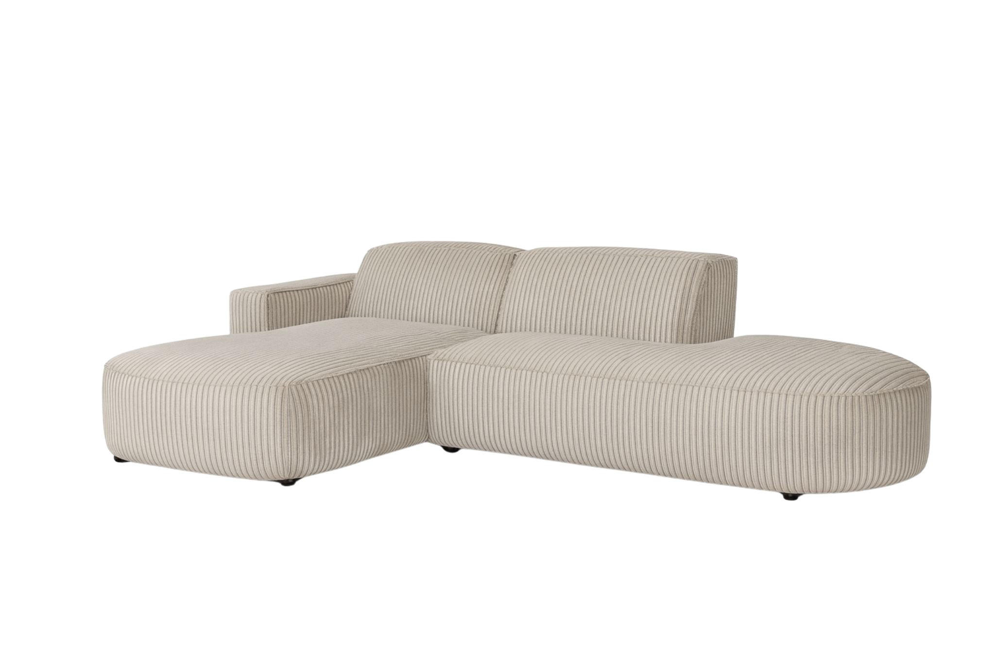 ECKSOFA Cursal Atelier, Stoff Poso, Dunkelbeige, Links - Beige, Holz (284/166cm) - Kaiser Möbel