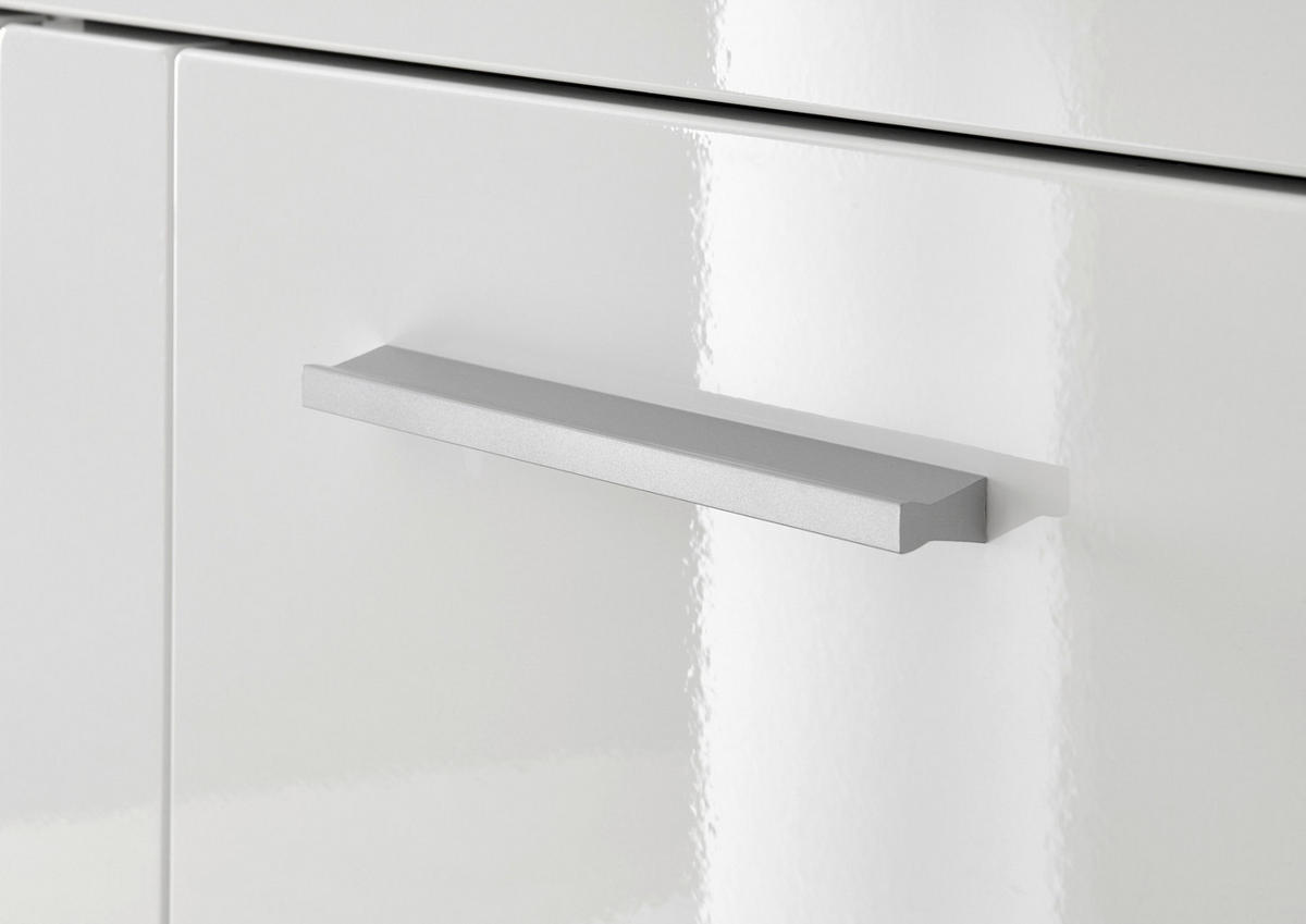 TV-LOWBOARD weiß Hochglanz, TV Unterteil 140 x 48 cm - Chromfarben/Weiß Hochglanz, Holzwerkstoff/Kunststoff (140/48/40cm) - Furn.Design